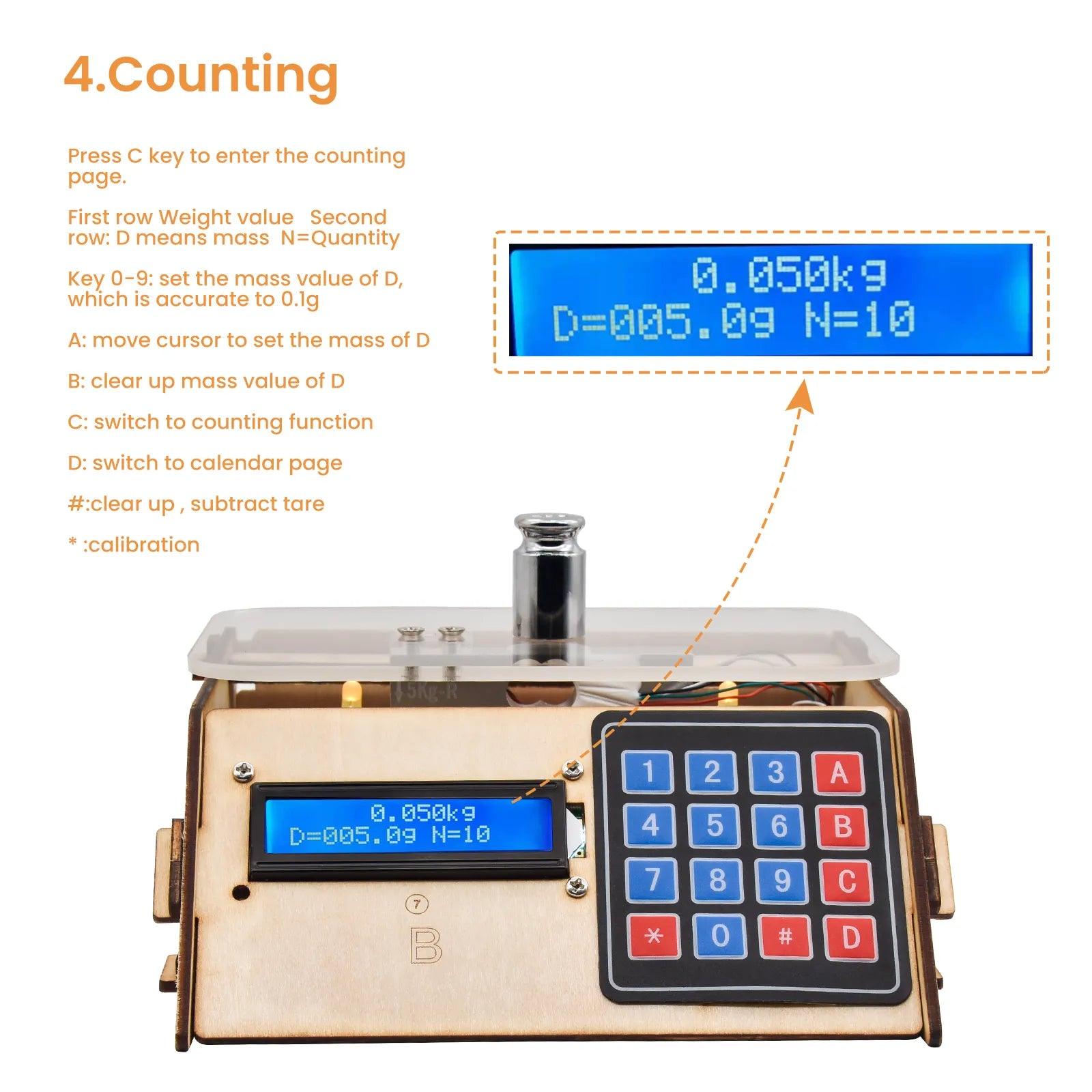 Keyestudio Electronic Scale Kit 5KG Digital Load Cell - OpenELAB