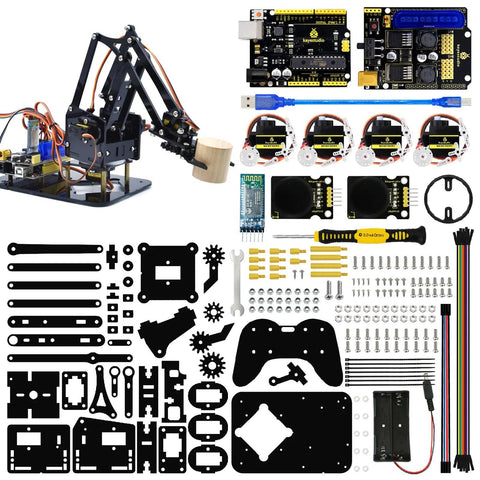 Keyestudio 4DOF Acrylic Toys Robot Mechanical Arm Claw Kit - OpenELAB