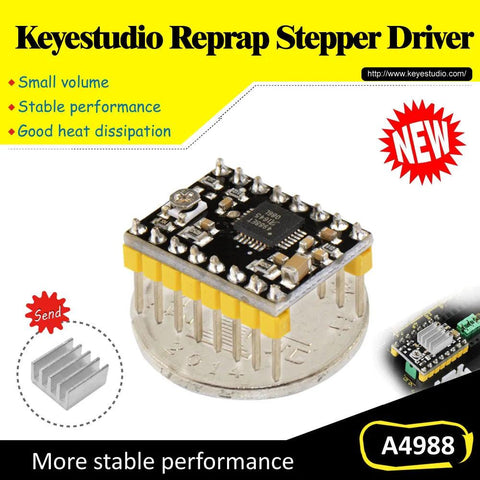 OpenELAB A4988 Reprap stappenmotordriver + koellichaam voor 3D-printer