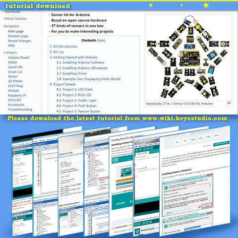 Keyestudio Sensor Starter V2.0 Kit 37 in 1 Box Starter Kit - OpenELAB