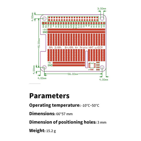 Carte d'extension de trou de chapeau de soudure de bricolage de Raspberry Pi