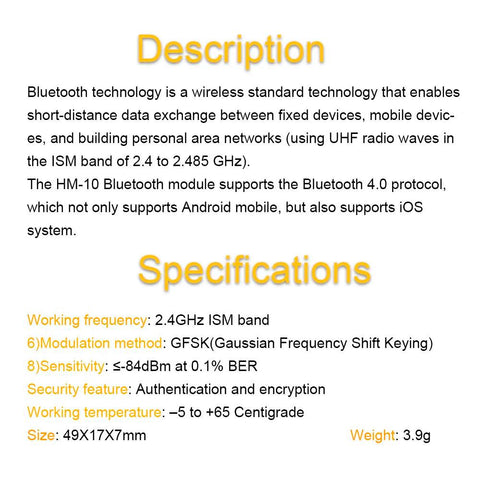 OpenELAB HM-10 Bluetooth-4.0 V3-module Compatibel met HC-06