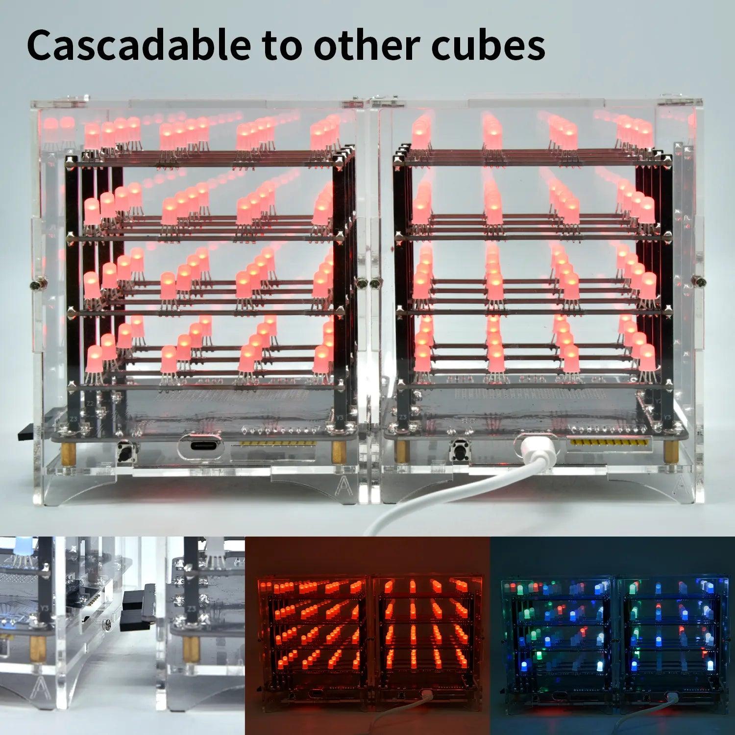 Keyestudio 4x4x4 RGB LED CUBE Electronic Kit For Arduino - OpenELAB