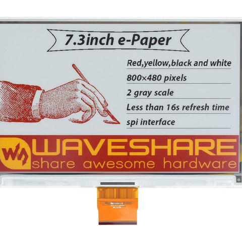 Waveshare 7.3 inch 4 Color Raw E-Ink Display 800x480 E-Paper