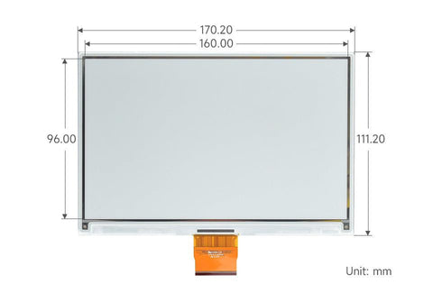 Waveshare 7 inch 7 kleuren e-inktdisplay 800x480 e-papier met hoed