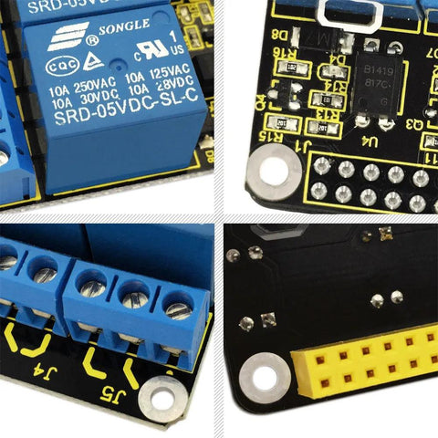 Escudo de relé de 4 canales de 5 V para Raspberry Pi