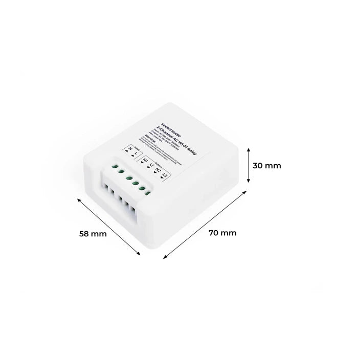 Seeed Studio XIAO 2-Channel Wi-Fi AC Relay size reference image