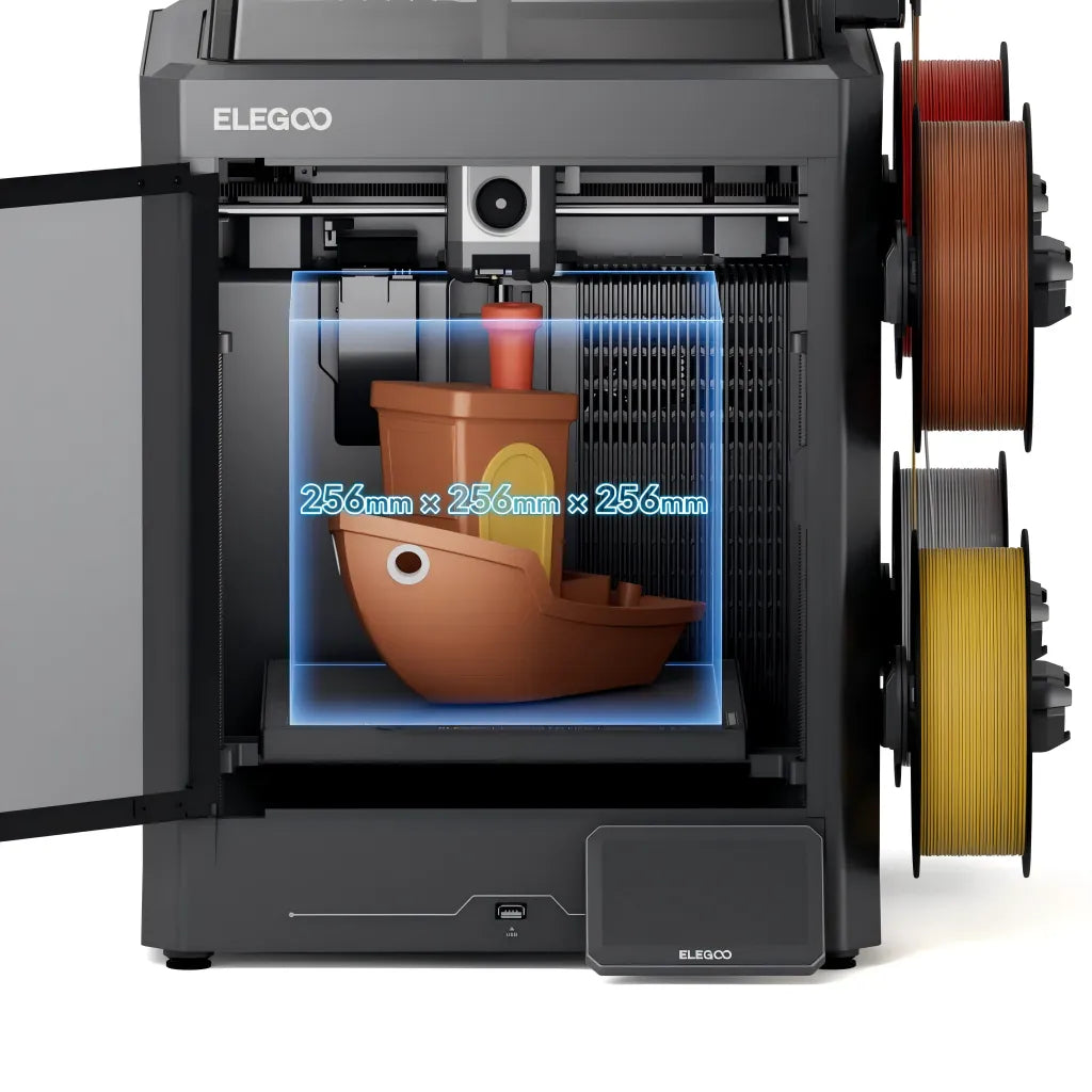 256 x 256 x 256 mm build volume inside Centauri Carbon 2 Combo