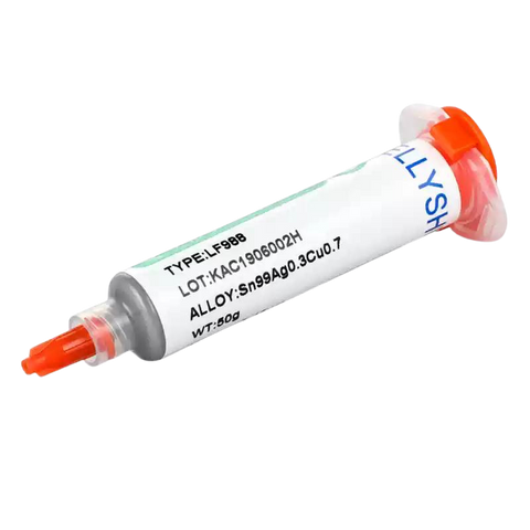 217° Solder Paste Syringe Flux for Soldering SMD BGA IC PCB Needle Tube Tin Solder Paste, Pusher/needle feed, Lead-free high temperature solder paste