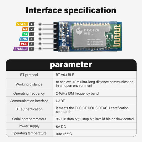 Module Bluetooth sans fil OpenELAB bt-24 RS232/TTL vers UART