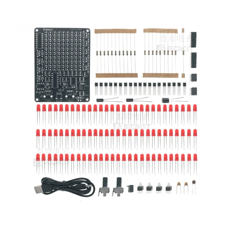 EQKIT Diy piezas sueltas, kit de luz de persecución LED para principiantes