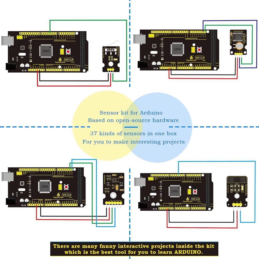 Keyestudio 37 in 1 Box Sensor Kit V2.0 Mega Controller Board - OpenELAB