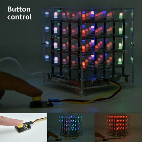 Keyestudio 4x4x4 RGB LED CUBE Electronic Kit For Arduino - OpenELAB