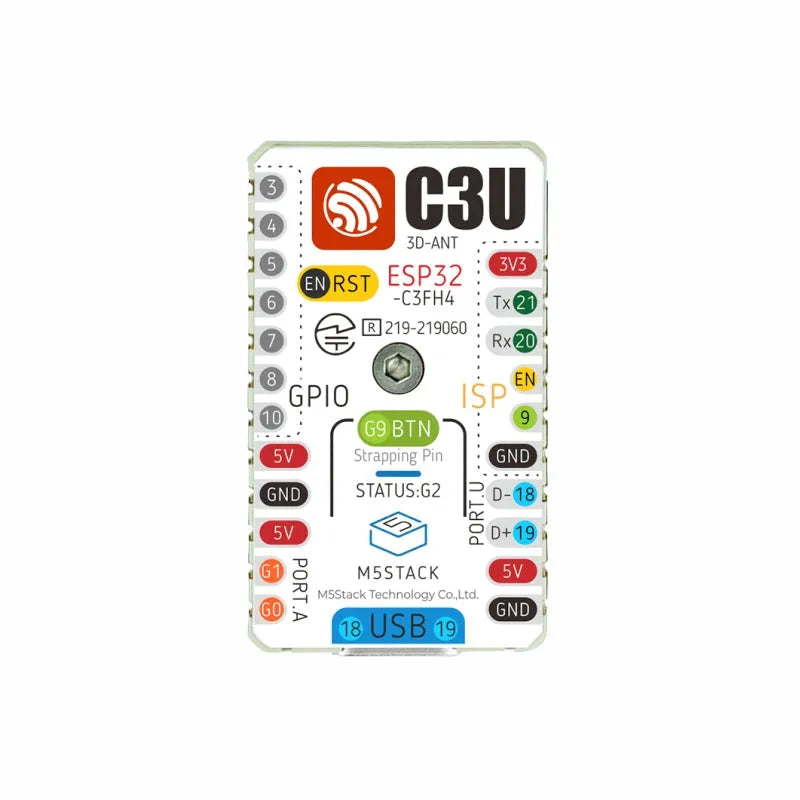 M5Stack M5Stamp C3U Mate with Pin Headers - OpenELAB