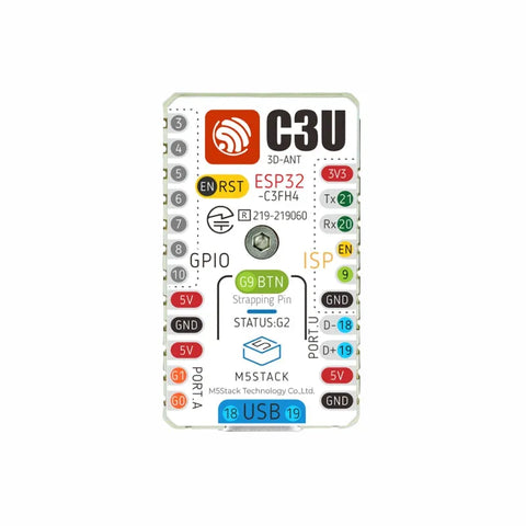 M5Stack M5Stamp C3U Mate with Pin Headers - OpenELAB