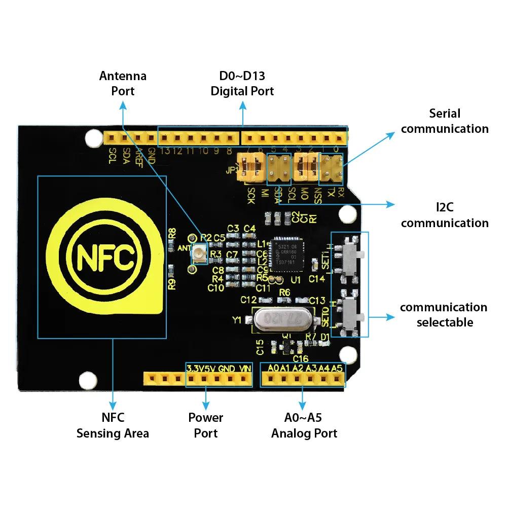 Keyestudio PN532 NFC/RFID Controller Shield for Arduino Uno R3 - OpenELAB