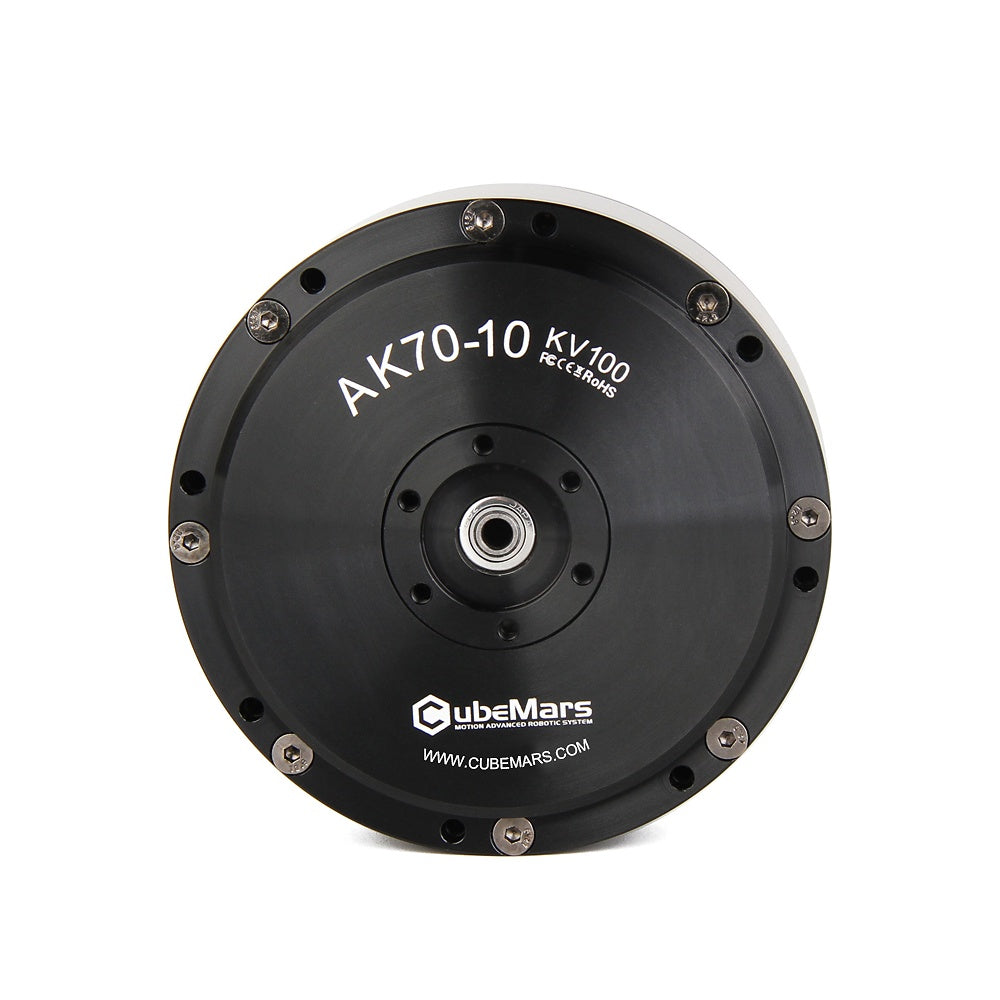 CubeMars AK70-10 KV100 High-Torque 7-Phase BLDC Motor Actuator front view