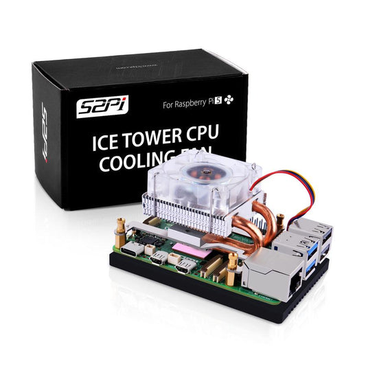 Low-Profile ICE Tower CPU Cooling RGB LED Fan for Raspberry Pi 5