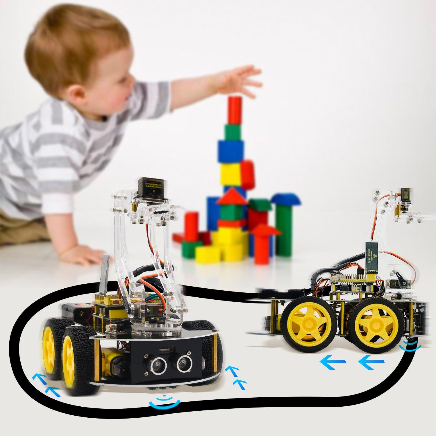 Keyestudio 4WD Mechanical Arm Robot Smart Car for Arduino - OpenELAB