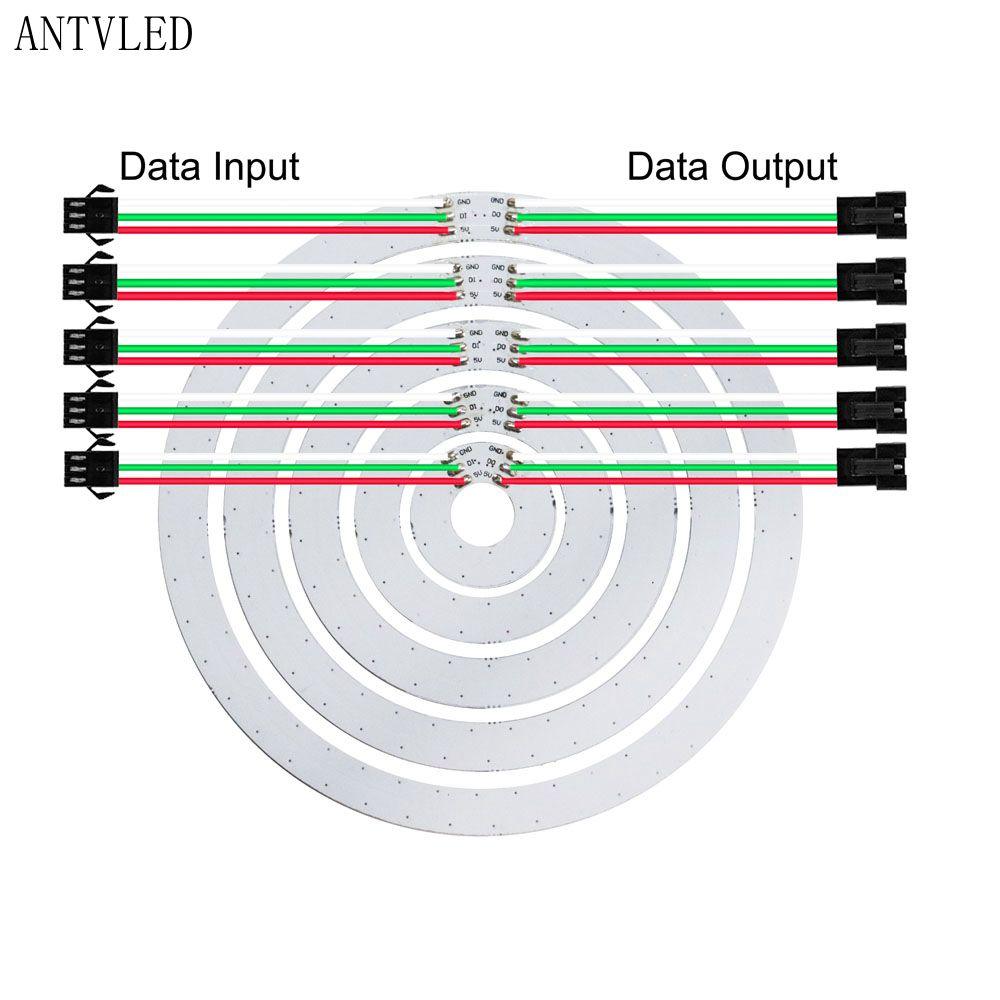 WS2812b Led ring Addressable 8/16/24/35/45Leds 5050 RGB Led Diode Ring Color IC Built-in LED - OpenELAB