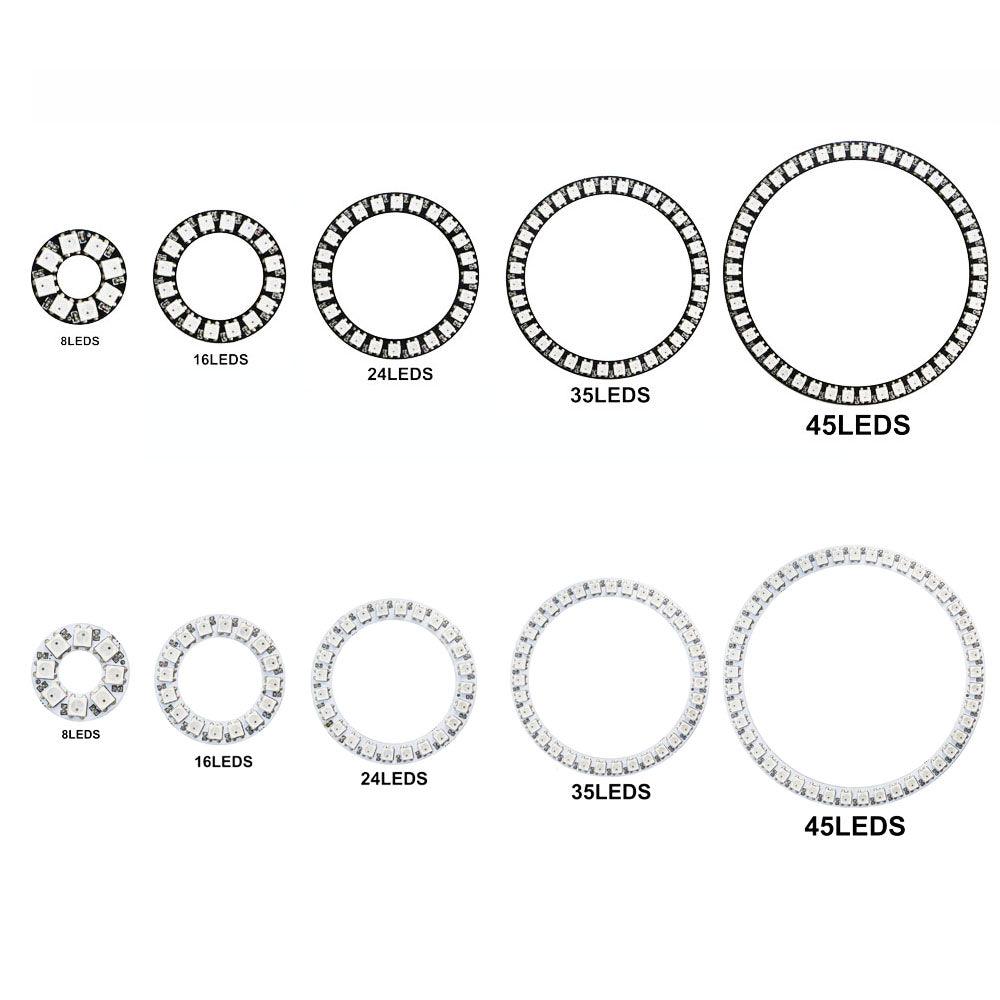 WS2812b Led ring Addressable 8/16/24/35/45Leds 5050 RGB Led Diode Ring Color IC Built-in LED - OpenELAB