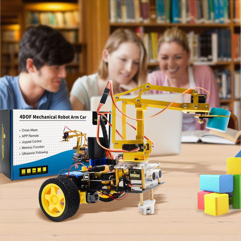 Keyestudio 4DOF Mechanical Arm Robot Car Learning Starter Kit - OpenELAB