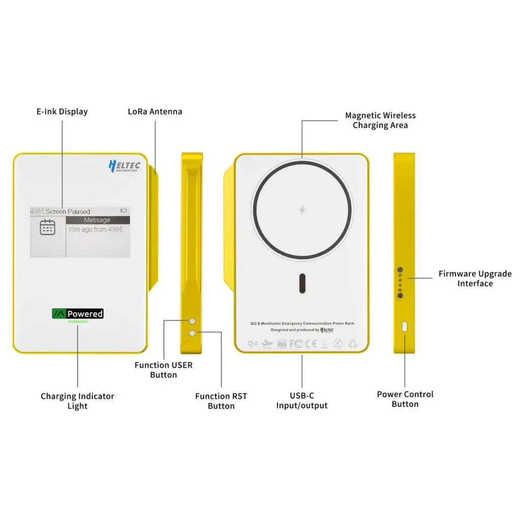 HELTEC MeshPocket Qi2 Magnetic Charging Power Bank Meshtastic 868Mhz-7