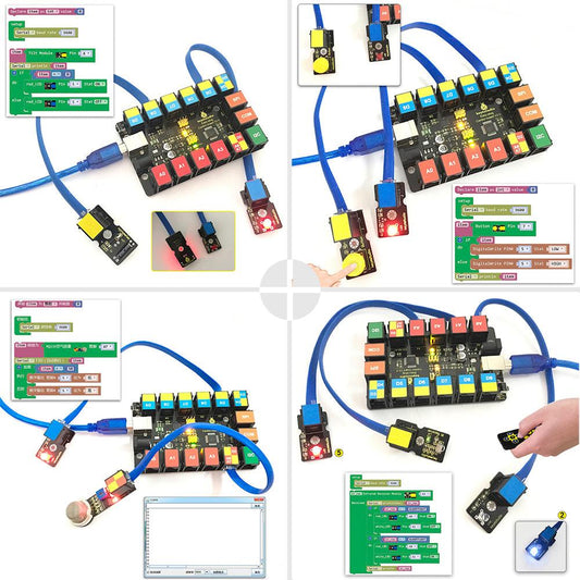 Keyestudio EASY PLUG RJ11 Red LED Module - OpenELAB