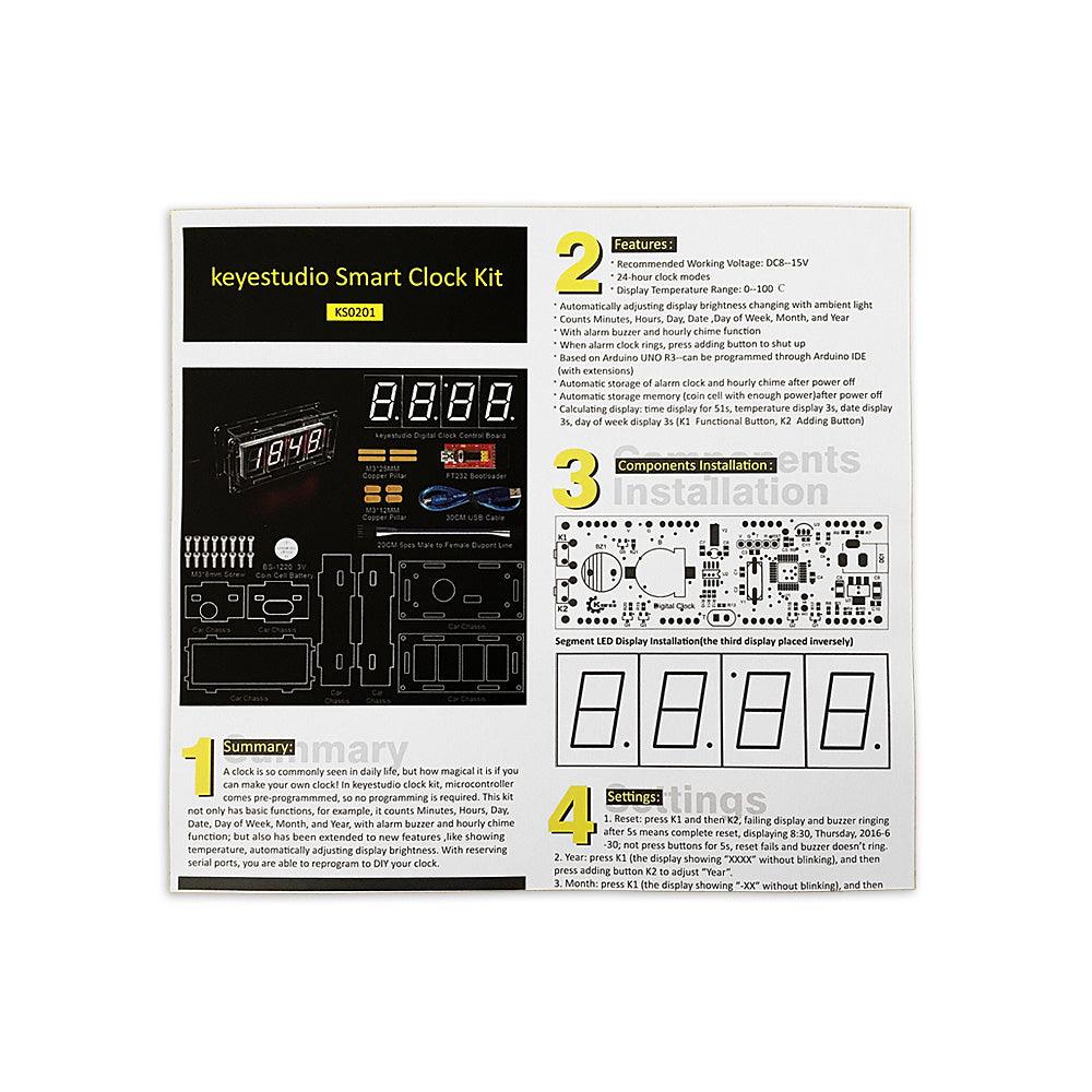 Keyestudio Electronic Smart Clock Kit for Arduino - OpenELAB