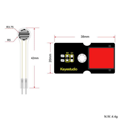 Keyestudio EASY PLUG Thin-film Pressure Sensor - OpenELAB