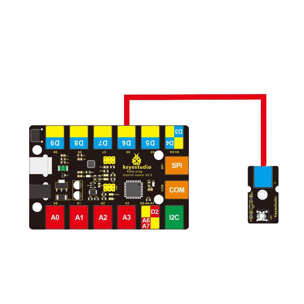 Keyestudio EASY PLUG RJ11 Green LED Module - OpenELAB