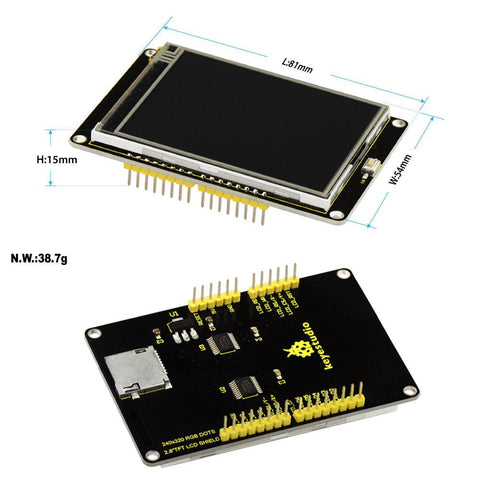 Keyestudio 2.8 inch 240*320 TFT LCD Shield for Arduino UNO R3 - OpenELAB