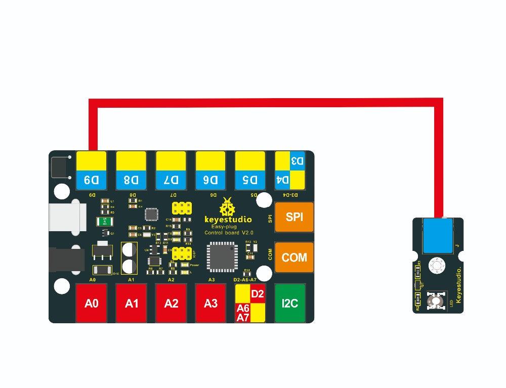 Keyestudio EASY PLUG RJ11 White LED Module - OpenELAB