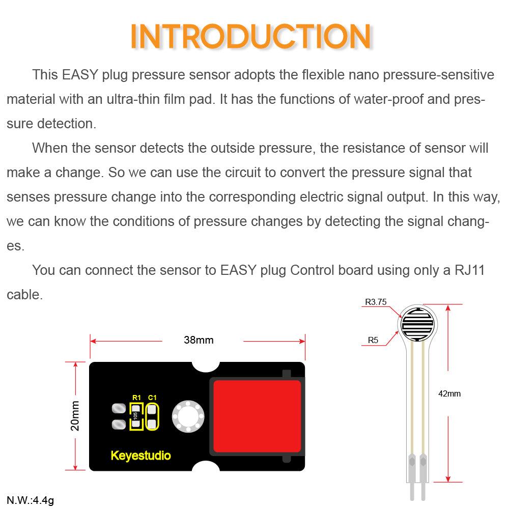 Keyestudio EASY PLUG Thin-film Pressure Sensor - OpenELAB