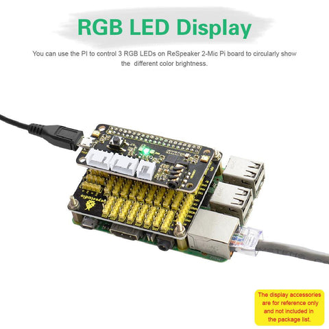 Placa de expansión 5V ReSpeaker 2-Mic Pi HAT V1.0 para Raspberry Pi