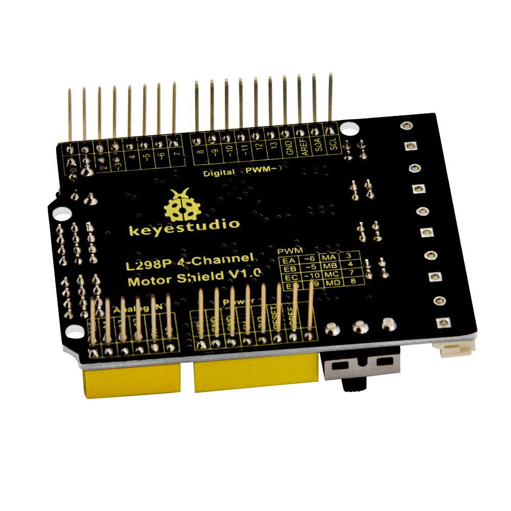 Keyestudio 4 Channel L298P Motor Drives Shield V1.0 for Arduino Robot - OpenELAB