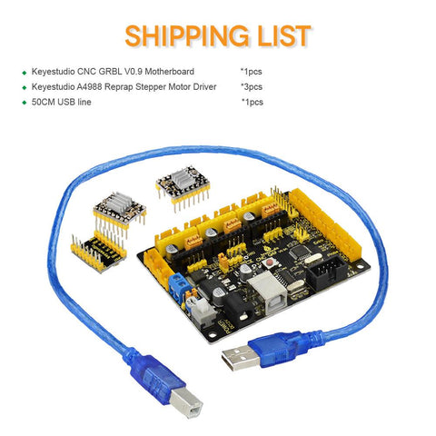 OpenELAB 3 Stück 4988 Treiber mit Kühlkörper + USB-Kabel für Arduino CNC