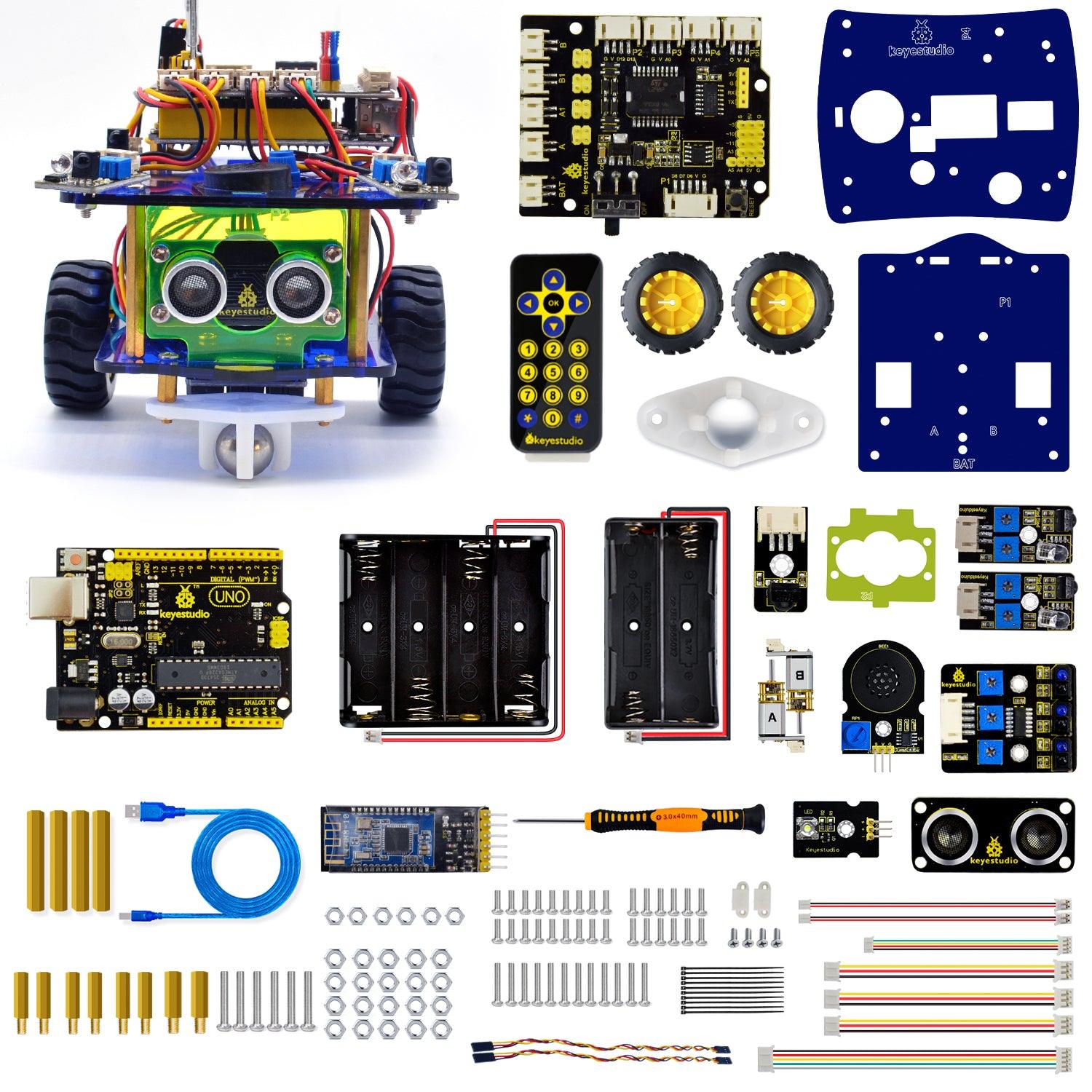 Keyestudio Desktop Mini Bluetooth Smart Robot Car Kit V3.0 - OpenELAB