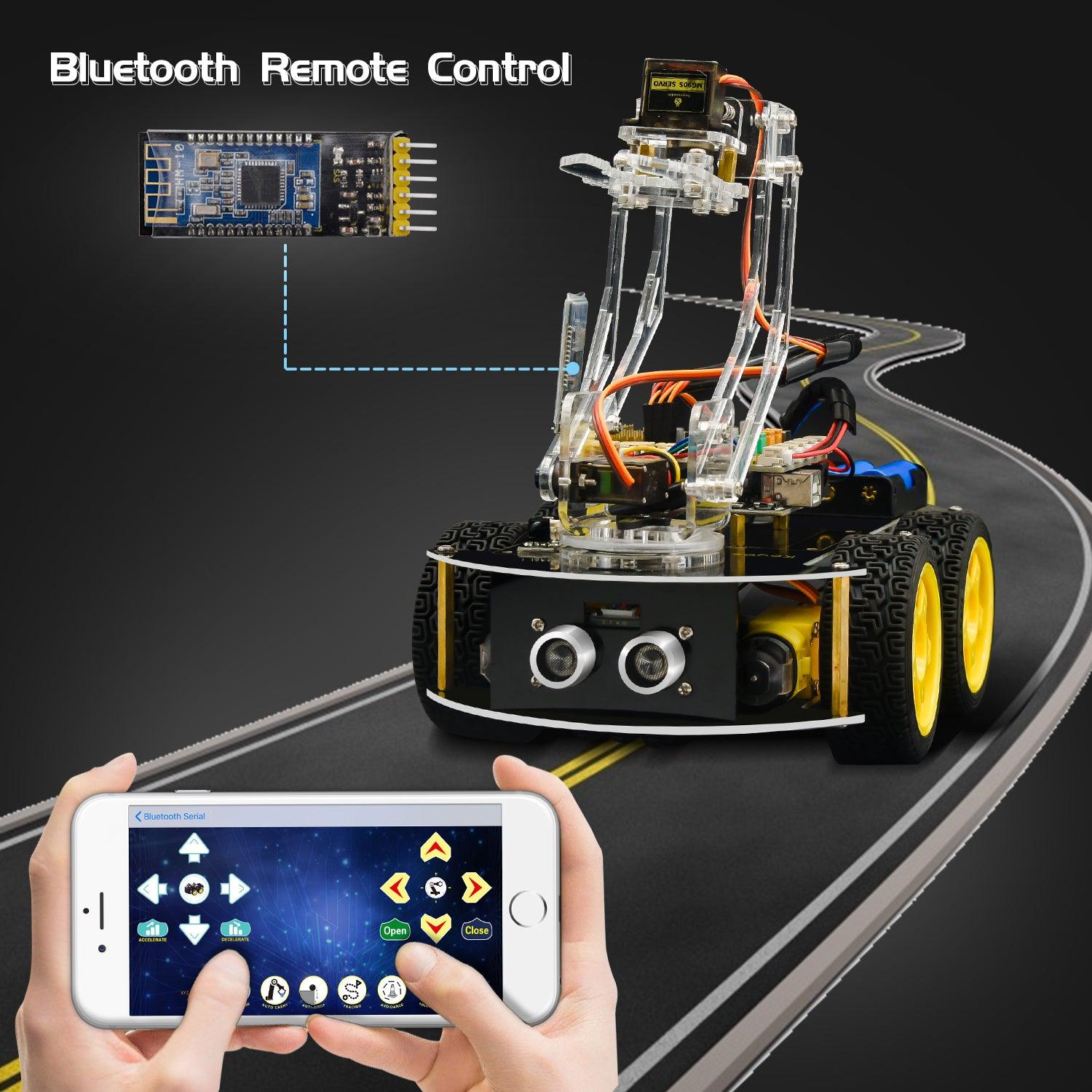 Keyestudio 4WD Mechanical Arm Robot Smart Car for Arduino - OpenELAB