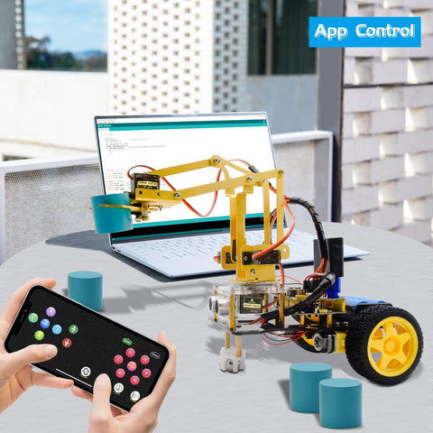 Keyestudio 4DOF Mechanical Arm Robot Car Learning Starter Kit - OpenELAB