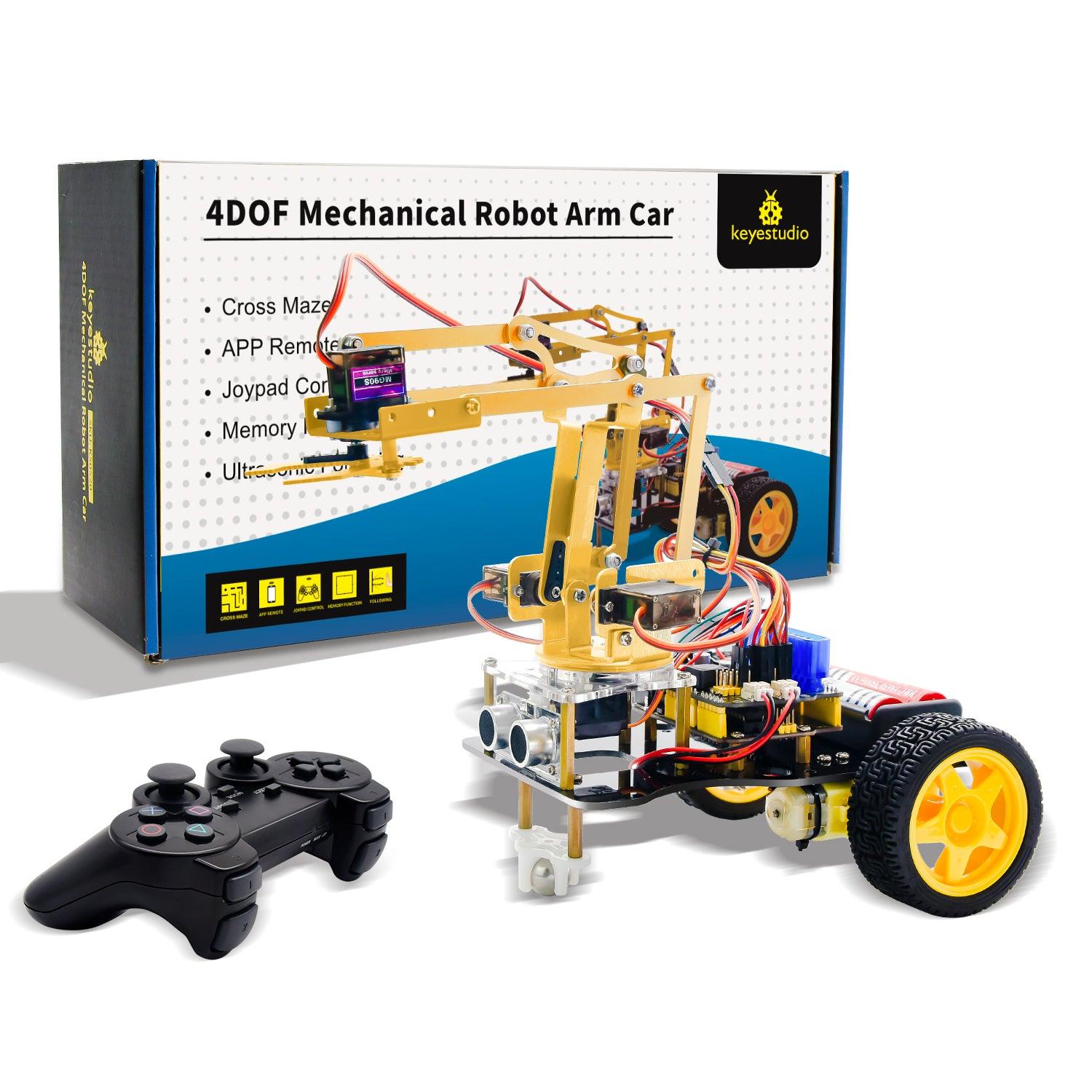 Keyestudio 4DOF Mechanical Arm Robot Car Learning Starter Kit - OpenELAB