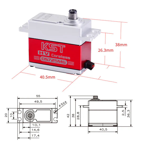 KST DS725MG HV Digital Coreless Servo 18Kgf.cm 0.07sec-5