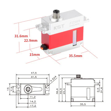 KST FZ589 Digital Metal Gear HV Mini Servo 8Kgf.cm 0.10sec-3