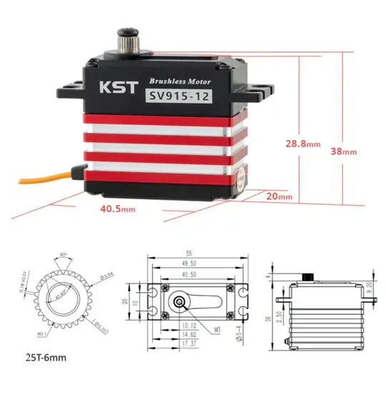 KST SV915-12 HV Brushless Metal Gear 30Kgf.cm 0.07sec Cyclic Servo-7