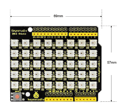 Keyestudio 40 RGB LED WS2812 Pixel Matrix Shield for Arduino - OpenELAB