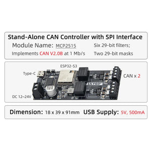 LILYGO T-2CAN ESP32S3 Controller with Dual CAN FD & QWIIC Interface-8