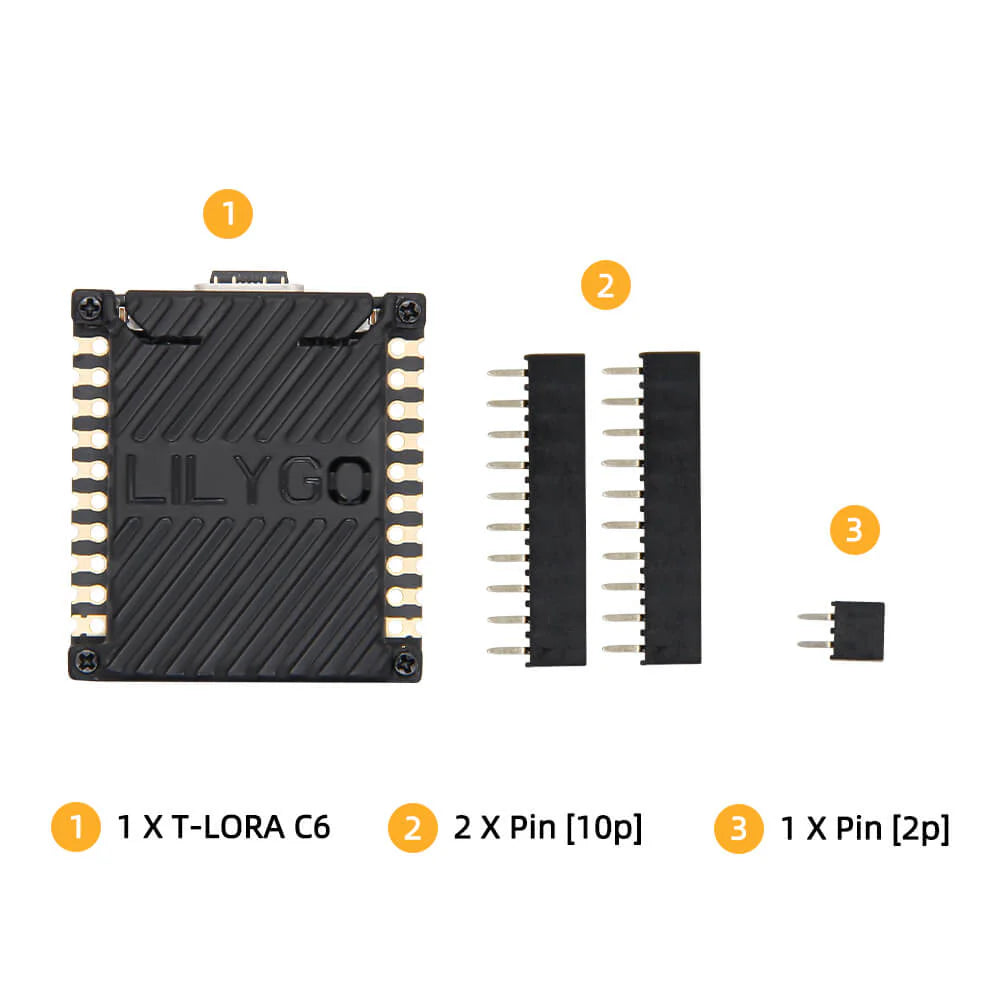 LILYGO T-Lora C6 ESP32-C6 LoRa SX1262 Dev Board 868/915MHz Wi-Fi 6 BLE-7