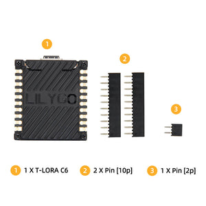 LILYGO T-Lora C6 ESP32-C6 LoRa SX1262 Dev Board 868/915MHz Wi-Fi 6 BLE-7