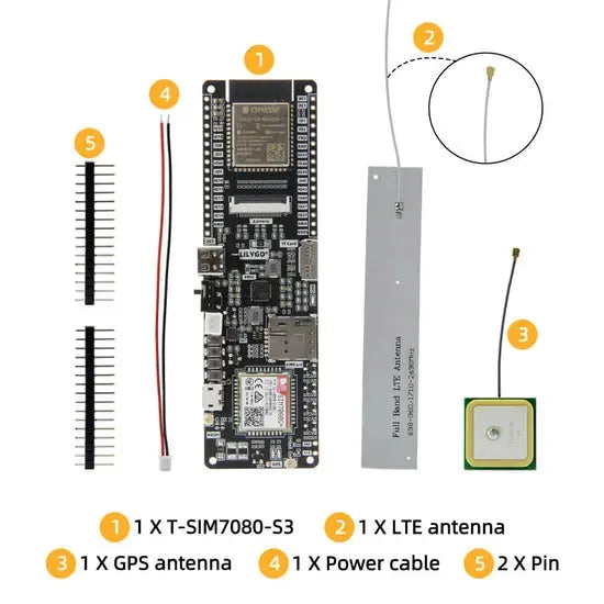 LILYGO T-SIM7080G S3 ESP32-S3 Dev board With TF Card GPS LTE Antenna-8