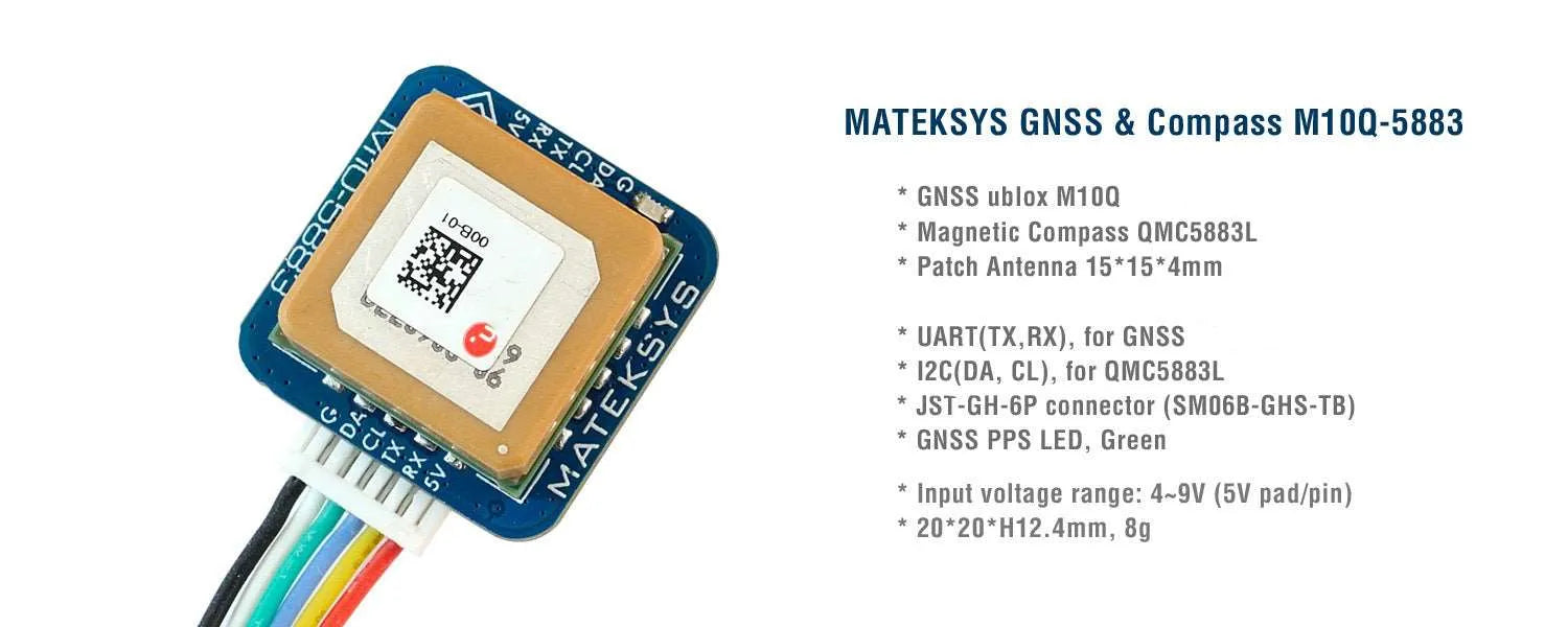 Mateksys GNSS M10Q-5883 - OpenELAB